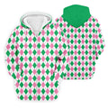 Green Pink Argyle Men Golf Shirts, Funny Golf Polos, Unique Gift For Golfer
