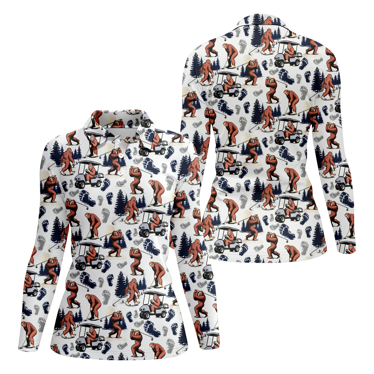 Sasquatch Golf Shirt, Bigfoot Shirt, Fun Womens Golf Shirts, Matching Golf Shirts, Ladies Golf Shirts