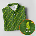 Funny Hole In One Pickle Golf Pattern Polo Shirt, Golf Shirts For Men, Mens Golf Apparel