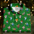 Christmas Characters Golf And Beer Green Women's Funny Golf Shirts, Christmas Golf Shirt, Polo Shirts For Women