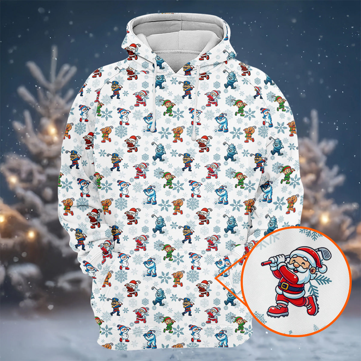 Christmas Characters Golf Pose Men's Funny Golf Shirts, Christmas Golf Shirt, Polo Shirts For Men
