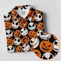 Halloween Skull Pumpkin Pattern Golf Polo Shirt, Men's Golf Shirt, Hawaiian Golf Shirt