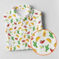 Tropical Vibe Hawaiian Pattern White Golf Shirt, Women's Golf Tops, Golf Gift For Ladies
