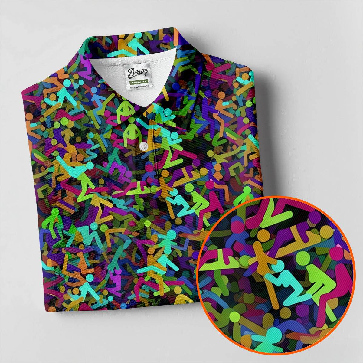 Colorful Abstract Golf Pattern Polo Shirt, Mens Golf Shirts, Hawaiian Golf Shirt