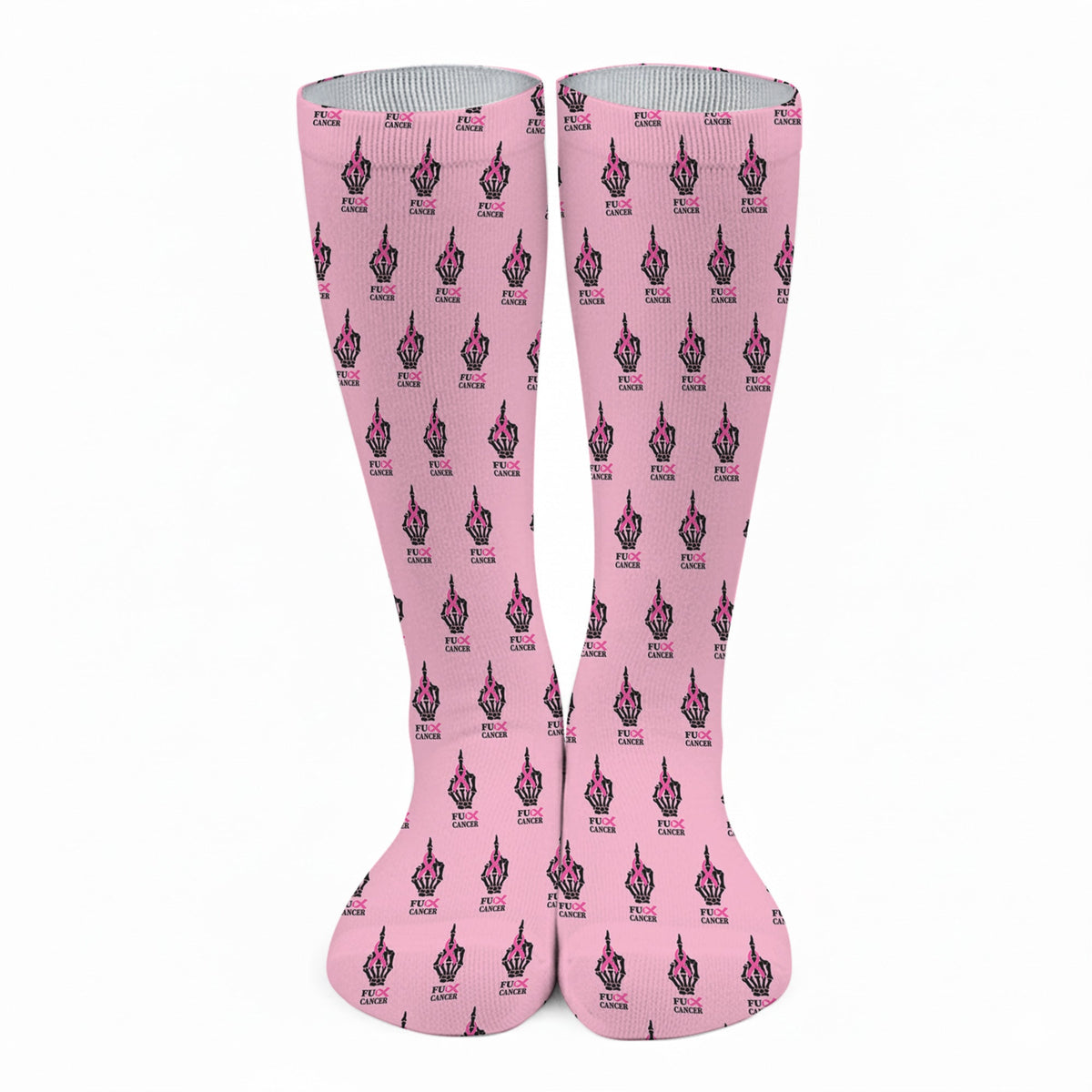 Breast Cancer Funny Skeleton Pink Golf Socks, Christmas Golf Gift, Golfing Apparel