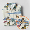 German Shepherd Beach Vacation Golf Polo Shirt, Mens Golf Polo, Golf Apparel For Men