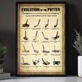 Evolution Of The Putter Wall Canvas Print, Golf Canvas Wall Art, Golf Wall Art, Gift For Golfer