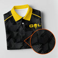 Abstract Triangle Black Yellow Ladies Golf Tops, Golf Shirt For Women, Golfing Apparel