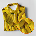 Realistic Banana Print Hawaiian Golf Shirt, Polo Shirts For Men, Mens Golf Apparel