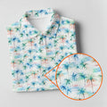 Watercolor Palm Tree Hawaiian Golf Shirt, Summer Vibe Men's Golf Shirt, Polo Shirts For Men
