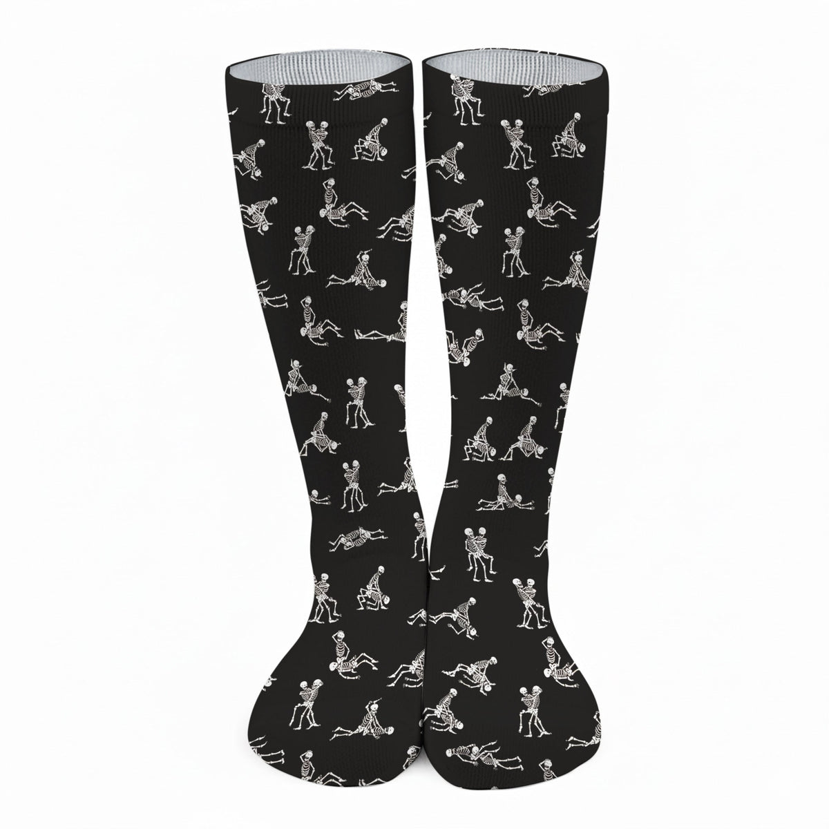 Funny Skeleton Black Men Golf Socks, Best Socks For Men, Fun Socks, Christmas Golf Gift