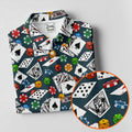 Poker Blackjack Hawaiian Golf Shirt, Playing Card Pattern Men's Golf Shirt, Polo Shirts For Men
