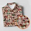 Christmas Dachshund Pink Checkered Golf Tops For Men, Christmas Golf Shirt, Polo Shirts For Men