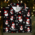 Cute Snowman Golf Pose Black Golf Shirt, Christmas Golf Shirt, Ladies Golf Shirts, Golf Gifts For Women