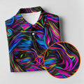 Vibrant Neon Liquid Marble Abstract Golf Shirt, Women’s Golf Tops, Women’s Golf Apparel