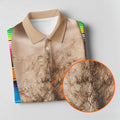 Hairy Body Serape Pattern Funny Cinco De Mayo Ladies Golf Tops, Golf Shirt For Women