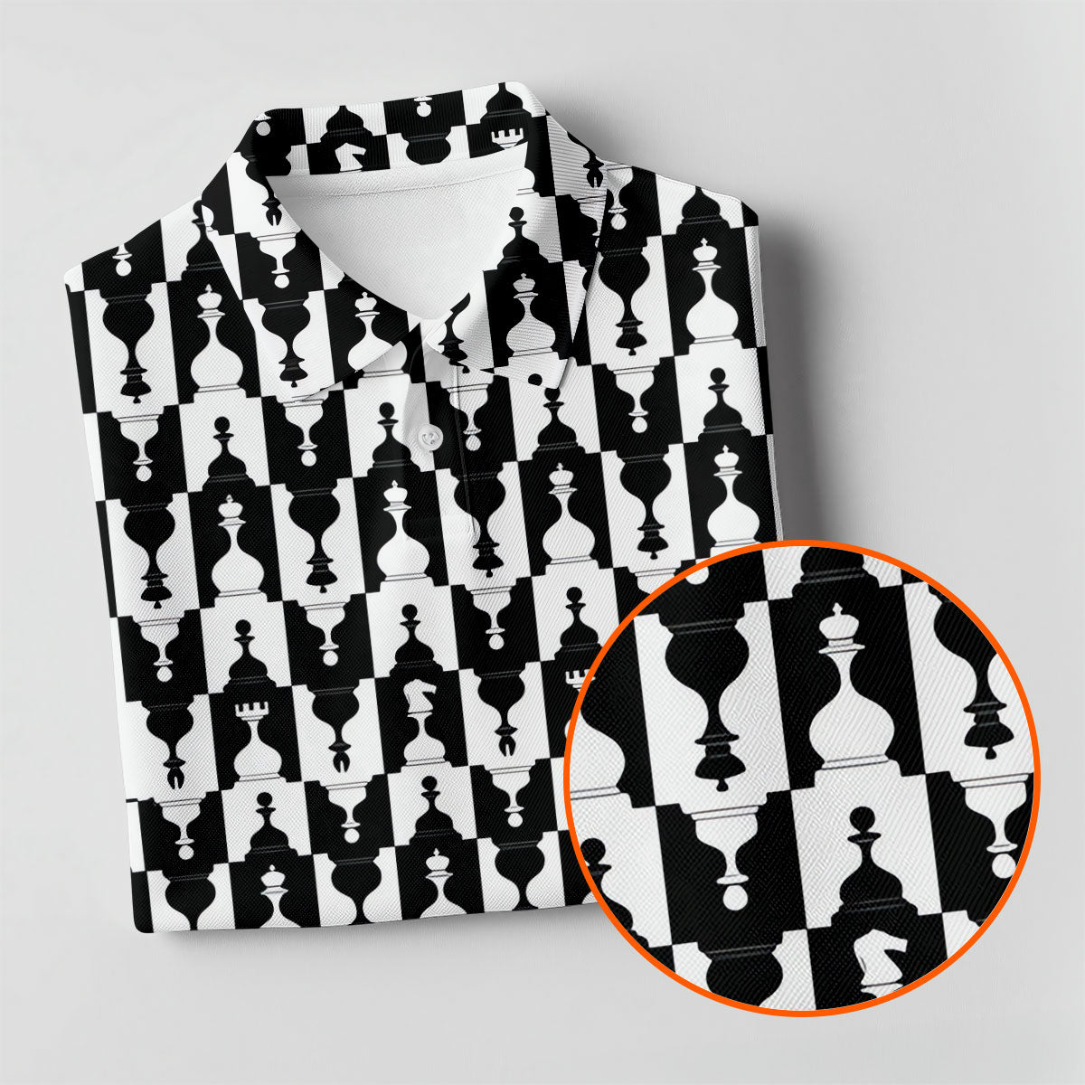 Chess Board Pattern Hawaiian Golf Shirt, Chess Lover Gift Women's Golf Tops, Ladies Golf Shirts
