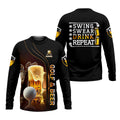 Swing Swear Drink Repeat Funny Golf Polo Shirt, Mens Golf Gift, Golf Lover Gift