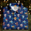 Christmas Characters Golf And Beer Navy Women's Funny Golf Shirts, Christmas Golf Shirt, Polo Shirts For Women
