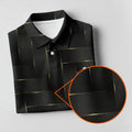 Black And Gold Geometric 3D Pattern Women's Golf Tops, Golf Shirt For Women, Ladies Golf Shirts