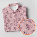 Pink T-Rex Dinosaur Golfer Pattern Golf Polo Shirt, Golf Shirts For Men, Mens Golf Apparel