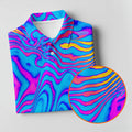 Neon Psychedelic Zebra Pattern Vintage Hawaiian Golf Shirt, Men's Golf Shirt, Polo Shirts For Men