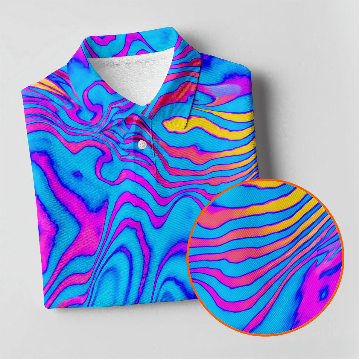 Neon Psychedelic Zebra Pattern Vintage Hawaiian Golf Shirt, Men's Golf Shirt, Polo Shirts For Men