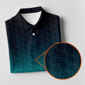 Turquoise Gradient Golf Ball Pattern Hawaiian Golf Shirt, Golf Shirts For Men