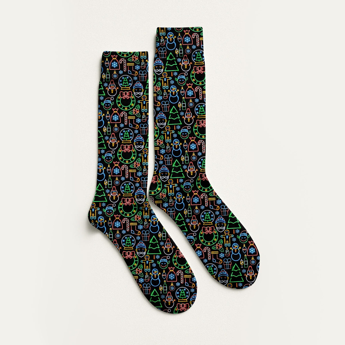 Neon Christmas Retro Style Golf Socks, Christmas Golf Gift, Gifts For Golf Lovers