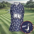 Funny Seagull Halloween Golf Shirt, Cartoon Bird Pattern, Women's Golf Apparel, Printed Golf Shirt