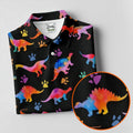 Dinosaur Lover Colorful Golf Shirt, Ladies Golf Shirts, Women's Golf Tops
