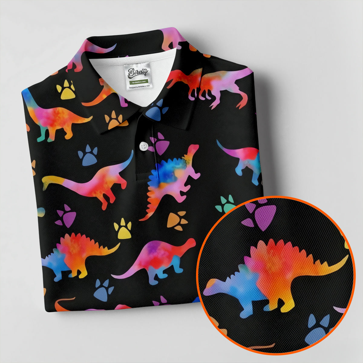 Dinosaur Lover Colorful Golf Shirt, Ladies Golf Shirts, Women's Golf Tops