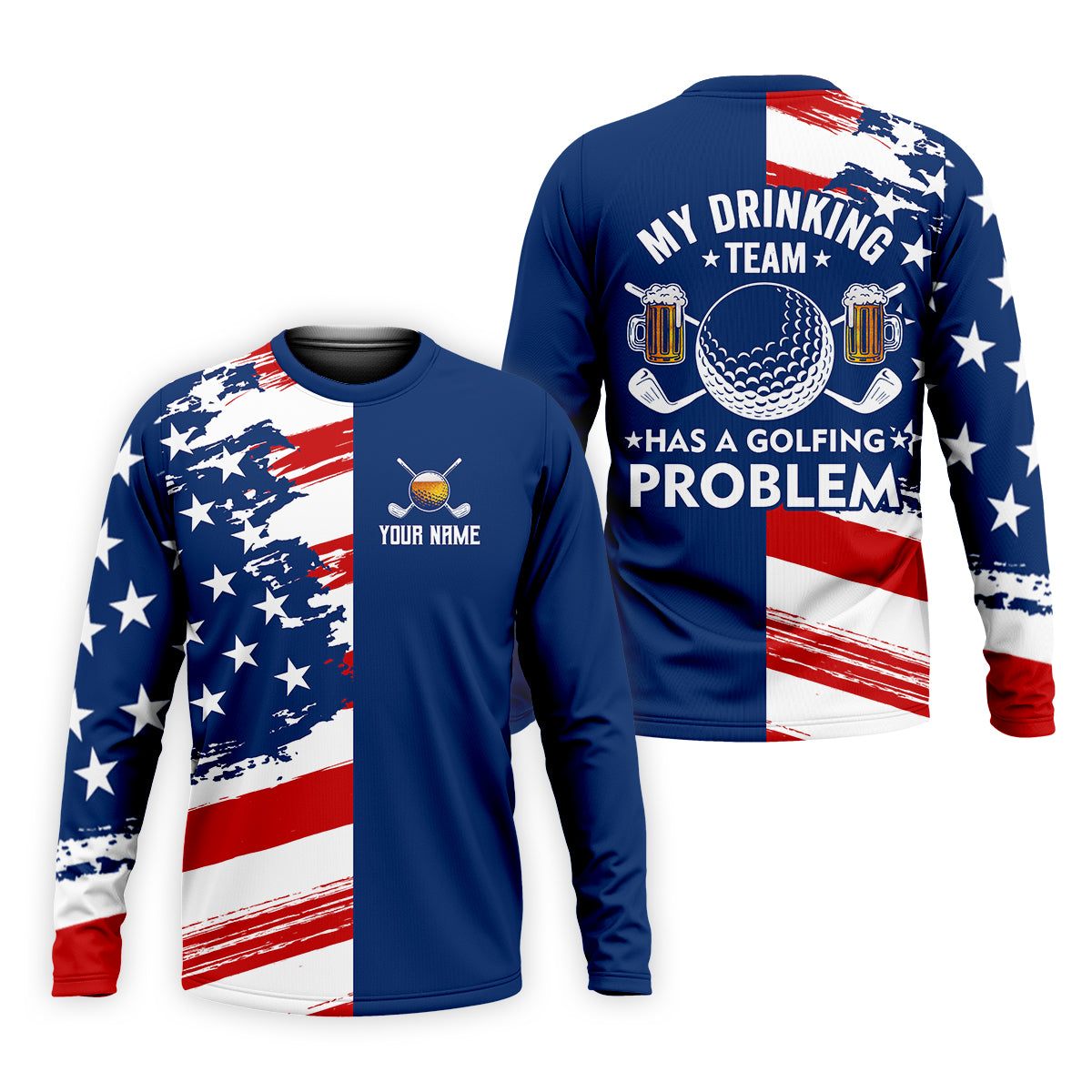 My Drinking Team Has A Golfing Problem Men's Golf Polo Shirt, Funny Beer Golf Shirt, US 250 Anniversary Shirt