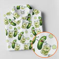 Funny Pickle Hawaiian Golf Shirt, Cartoon Style Women's Golf Tops, Ladies Golf Shirts