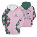 Stop Looking At My Putt Custom Sleeveless Womens Golf Polo Shirts, Funny Golf Shirts For Ladies
