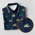 Navy Crocodile Pattern Golf Shirt, Mens Polo Shirt, Golf Shirts For Men, Performance Golf Shirt
