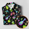 Neon Cocktail Party Pattern Design Hawaiian Golf Shirt, Golf Shirts For Men, Polo Shirts For Men