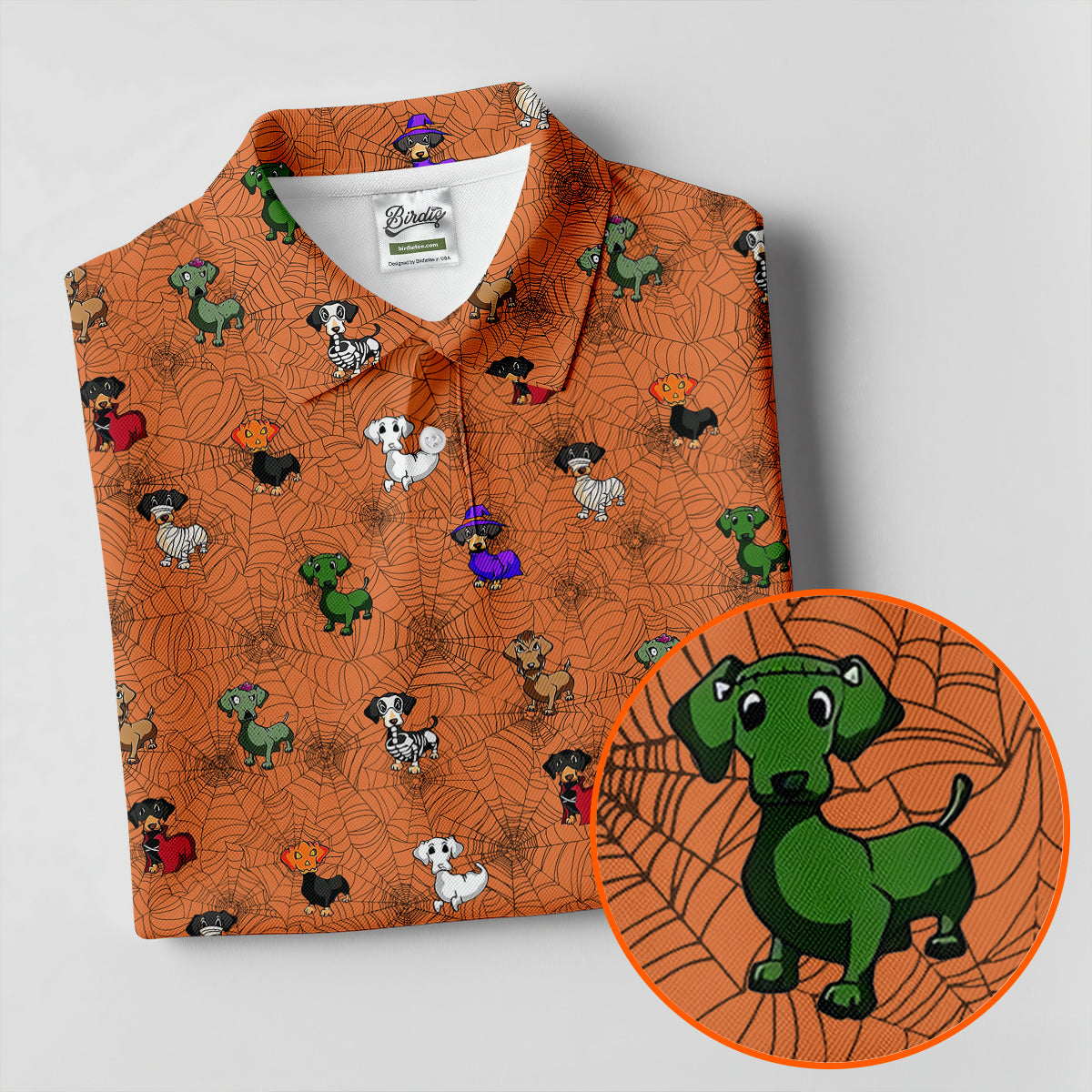 Costume Dogs Spider Web Halloween Golf Polo Shirt, Dog Lover Shirt, Golf Shirts For Men