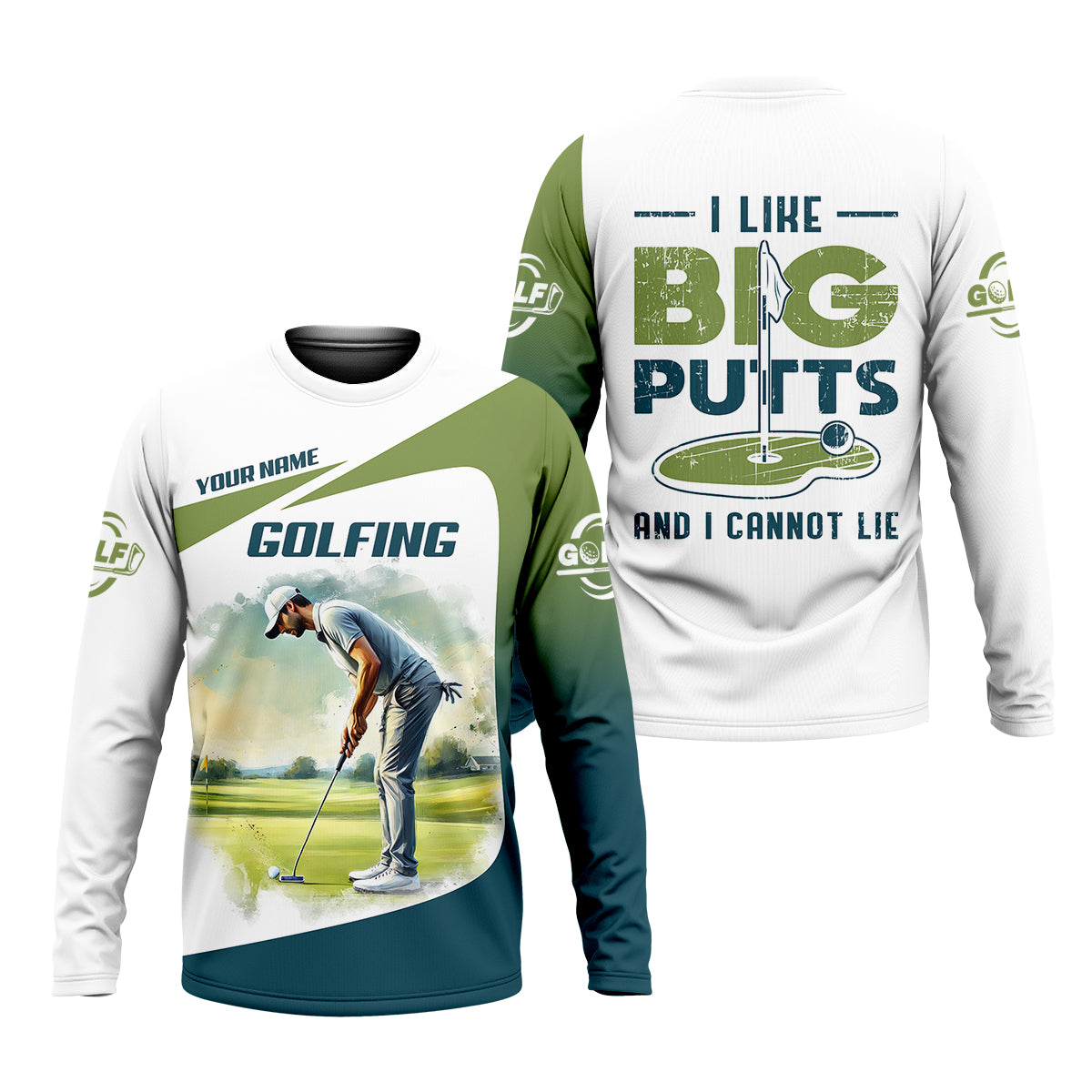 Custom I Like Big Putts And I Can Not Lie Funny Golf Polo Shirt, Gift For Golfers, Mens Golf Gift