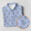 Blue T-Rex Dinosaur Golfer Pattern Golf Polo Shirt, Men's Golf Shirt, Mens Golf Polo