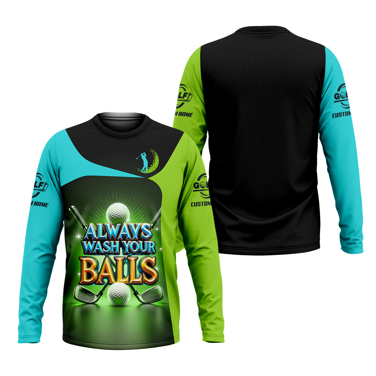 Always Wash Your Balls Custom Golf Polo Shirt, Funny Golf Shirt, Mens Golf Gift