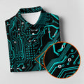 Circuit Board Pattern Hawaiian Golf Shirt, Men's Golf Shirt, Polo Shirts For Men