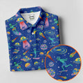 Surfing Alien Space Galaxy Hawaiian Golf Shirt, Golf Shirts For Women, Performance Golf Shirt
