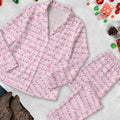 Funny Breast Cancer Pajama Set Long Sleeve, Pink Pajama Set, Breast Cancer Awareness Pajama