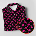 The Pink Taco Seamless Pattern Black Golf Shirt, Women's Golf Tops, Tacos Lover Golf Gift For Ladies
