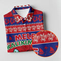 Tropical Santa Mele Kalikimaka Christmas Golf Shirt, Men's Golf Shirt, Hawaiian Golf Shirt, Printed Golf Shirts