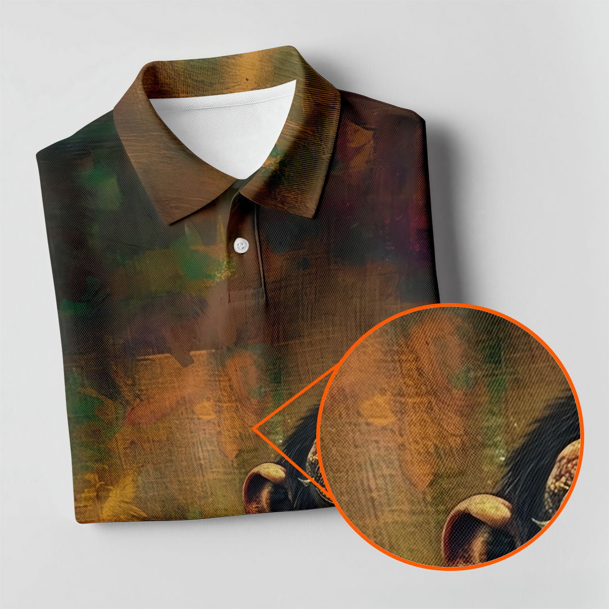 Monkey Gentleman Vintage Oak Hawaiian Golf Polo, Golf Tops For Men, Golfing Apparel
