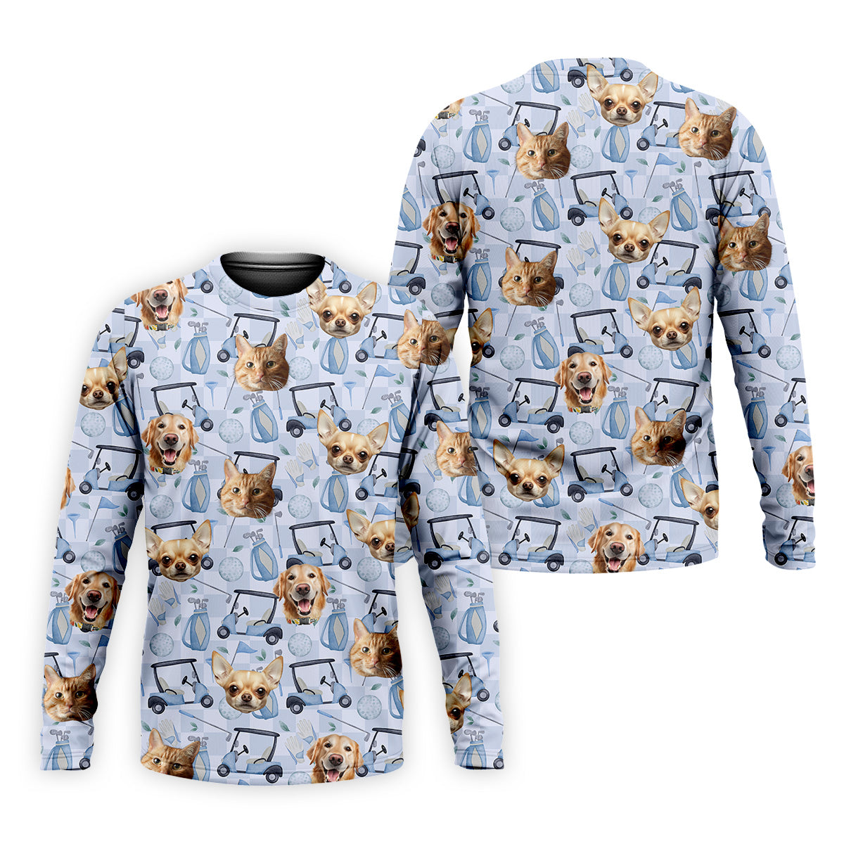 Custom Face Pet Golf Shirt, Custom Shirt Dog Face, Funny Golf Polo Shirt, Dad Golf Gift