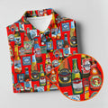 Beer Bottle Labels Red Golf Shirt, Men's Funny Golf Shirts, Golf Tops For Men, Golf Shirts For Men