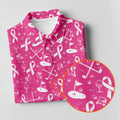 Awareness Ribbon Hot Pink Golf Shirt, Cancer Awareness Shirt, Ladies Golf Shirts, Golfing Apparel
